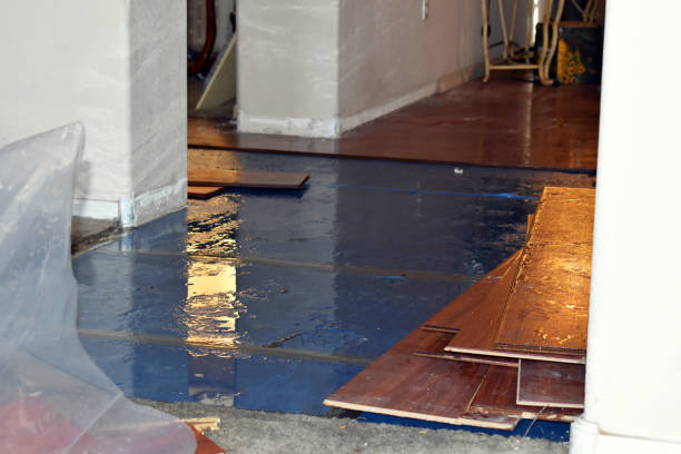 Professional Water Damage Restoration technician working in Wrightstown, WI